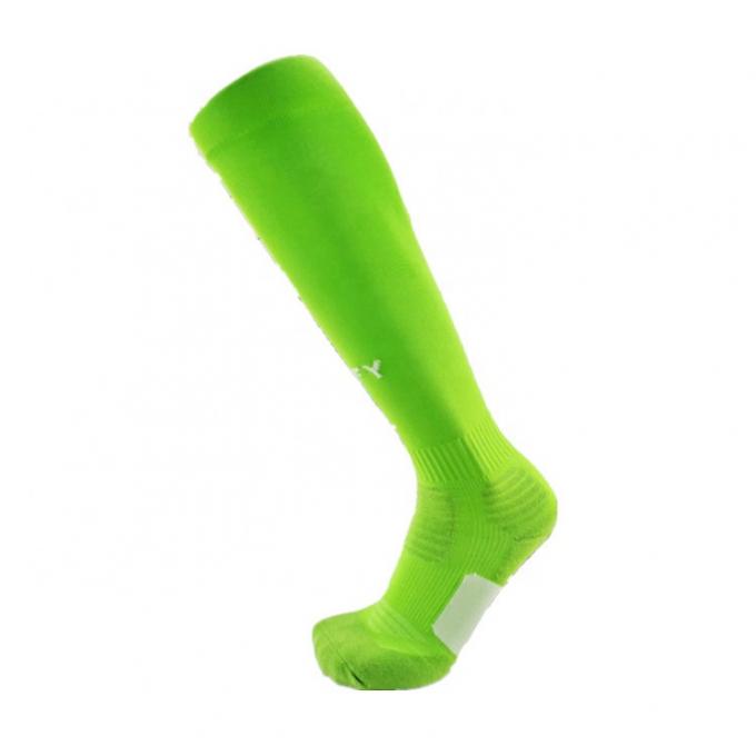 Wholesale Oem Custom Logo Sport Socks Anti Slip Fluor Green Football Socks