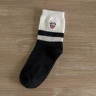 Wholesale Lovers Embroidered Cow Tube Socks Black And White Pure Color Fashion Cute Socks
