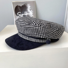 New Check Print Buckle Wool Felt Fedora Hat Winter Fashion Dress Panama Hat