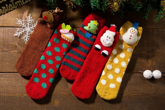 New Christmas Socks Women Cotton Funny Socks With Pattern Print Red Cute Kawaii Female Short Warm Socks Christmas Gift