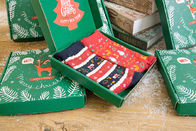 Fashion Design Geometric Pattern Knitted Christmas Socks For Christmas Gift