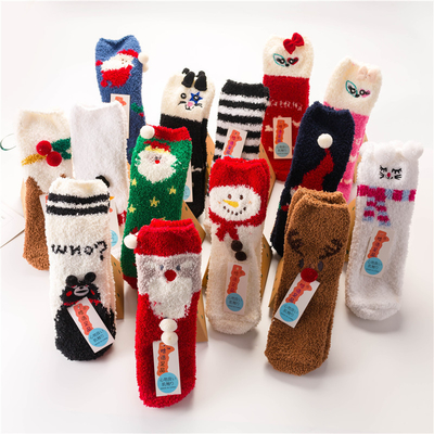 China Factory Directly Design Thick Fluffy Christmas Socks Womens Winter Fuzzy Warm Christmas Socks