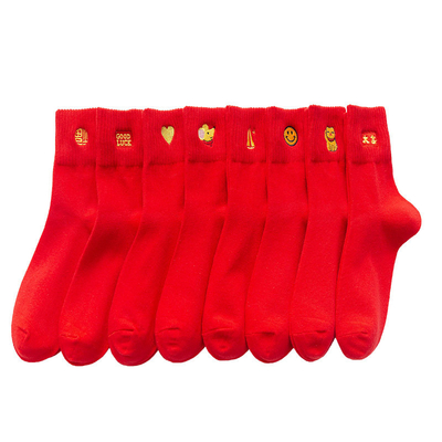 Wholesale Hot Sale Cotton Women Christmas Socks Cheap Cute New Year Red Socks Women