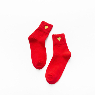 Wholesale Hot Sale Cotton Women Christmas Socks Cheap Cute New Year Red Socks Women