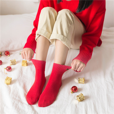 Wholesale High Quality Custom Fashion Lovely Animals Lucky Xmax Socks Red Socks