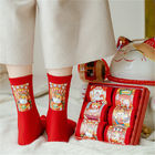 Chines Factory Custom Cheap Red Socks Autumn Winter Cotton Ankle Christmas Socks Women Xmas Lovely Animals Socks