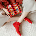 Chines Factory Custom Cheap Red Socks Autumn Winter Cotton Ankle Christmas Socks Women Xmas Lovely Animals Socks