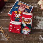 Autumn Winter Red Girls Socks Cute Lovely Cotton Comfortable Warm Thickening Christmas Striped Anti-Pilling Socks
