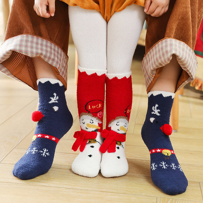 Winter Red Wholesale Promotional High Quality Cute Cartoon Animal Pattern Cotton Christmas Sock