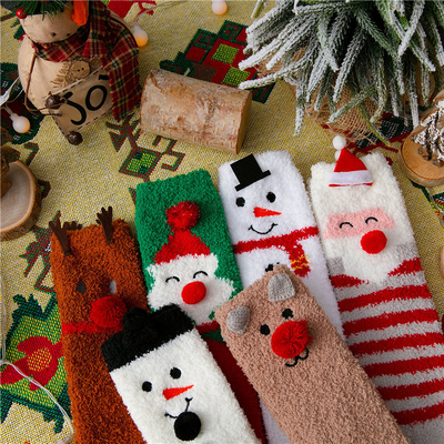 Wholesale Cheap Top Sale New Design 100% Cotton Funny Crew Christmas Socks Christmas