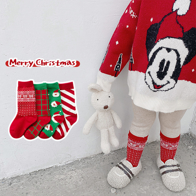 Wholesale Cheap Top Sale Winter 90% Cotton Funny Socks Christmas Gift Socks For KIDS