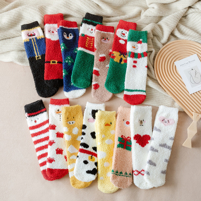 Wholesale Customised Lady Crew Socks Cotton Christmas Holiday Woman Socks