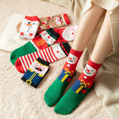 Wholesale Customised  100% Cotton Funny Socks Christmas Gift Socks For Women