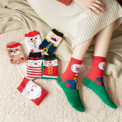 Wholesale Customised  100% Cotton Funny Socks Christmas Gift Socks For Women