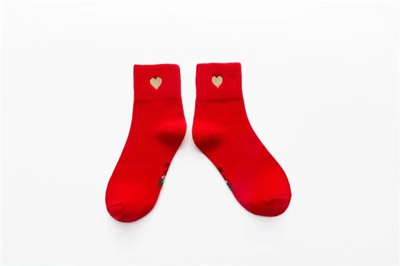 Red Women Dress Crew Socks Christmas Unisex Knit Cotton Classic Assorted Socks