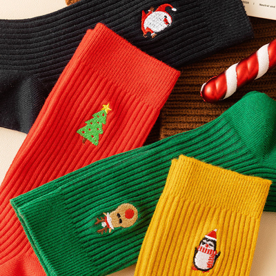 Wholesale Colorful Happy Fashion Custom Design Christmas Socks Women