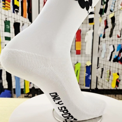 White With Custom Logo China Make Cheap Over Knee Cotton Foot Polyester Leg Football Socks