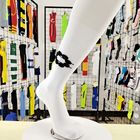 White With Custom Logo China Make Cheap Over Knee Cotton Foot Polyester Leg Football Socks
