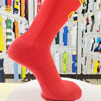 Wholesale Custom Design Fashion Red Anti Bacterial Oem Knee High Football Socks