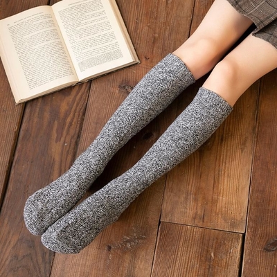 Wholesale Women Sexy Solid Color Knee High Socks Ribbing Warm Stocking Long Tube Socks For Women