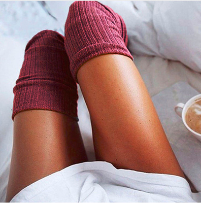 Fall And Winter Solid Color Classic Warm Over The Knee Socks Women's Thigh High Socks