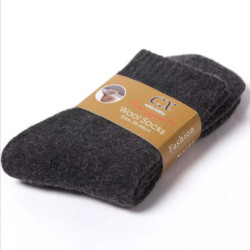 Wholesale Winter Hot Sale Fashion Solid Wool Stocking Thick Thermal Pure Color Crew Warm Terry Men Wool Socks