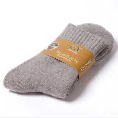 Wholesale Winter Hot Sale Fashion Solid Wool Stocking Thick Thermal Pure Color Crew Warm Terry Men Wool Socks