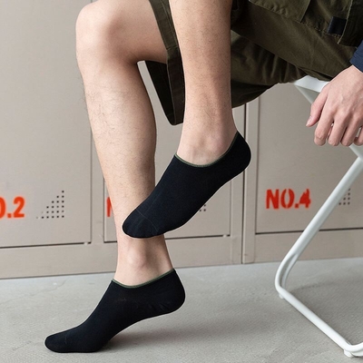 Hot Sale Good Quality Pure Color No Show Low Cut Cotton Invisible Socks Men