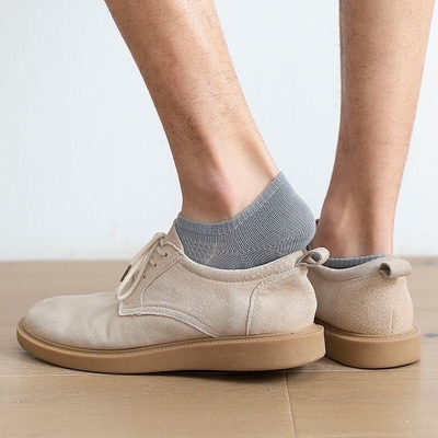 Hot Sale Summer Pure Color No Show Anti Slip Low Cut Cotton Invisible Socks Men