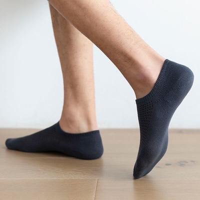 Hot Sale Summer Pure Color No Show Anti Slip Low Cut Cotton Invisible Socks Men