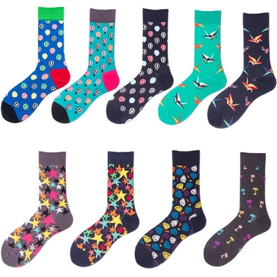 Wholesale Custom Logo Wholesale Unique Jacquard Skateboard Funny Socks Men Trendy Calcetin Crew Novelty Fun Socks