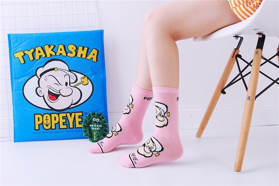 Wholesale Hot Sale Fashion Popular Cute Cartoon Popeye Jacquard Soft Comfortable Cotton Fancy Crew Couples Socks