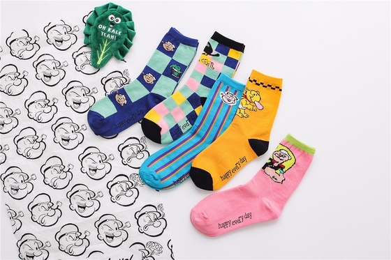 Wholesale Hot Sale Fashion Popular Cute Cartoon Popeye Jacquard Soft Comfortable Cotton Fancy Crew Couples Socks