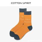 Wholesale Cotton Spirit Yellow Navy Contrast Color Einstein Scientist Formula Letter Street Hipster Combed Cotton Socks