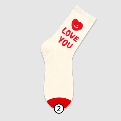 Wholesale Cotton Colorful Lovely Letter Street Fashionable Couple Socks