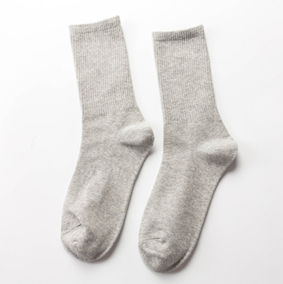 Wholesale High Quality Seasons New Breathable Pure Color White Soft Cotton Couples Socks Men