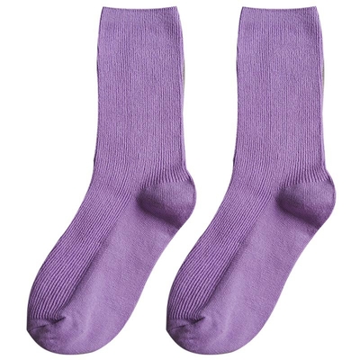 Wholesale Cheap Good Quality Solid Women Socks Soft Breathable Cotton Black White Gray Sports Couples Long Socks