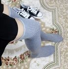 Hot Sale New Solid Color Over The Knee High Socks Vertical Ribbing Stocking Long Socks For Women
