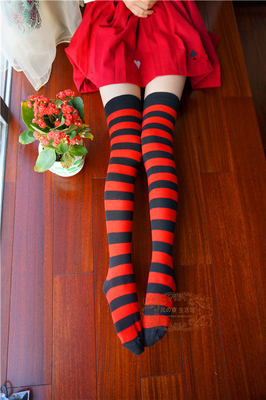 Wholesale Ladies Sexy Zebra Striped Stockings Girls Dress Socks Over The Knee Christmas Socks