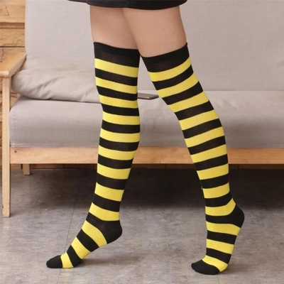 Wholesale Ladies Sexy Zebra Striped Stockings Girls Dress Socks Over The Knee Christmas Socks