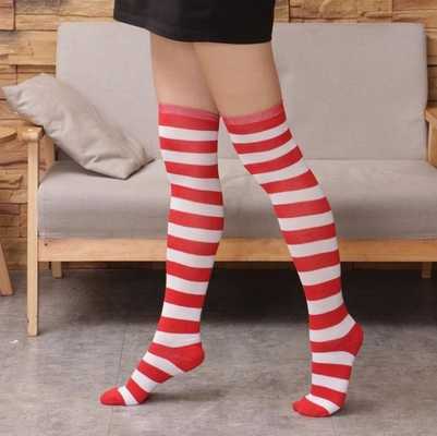 Wholesale Ladies Sexy Zebra Striped Stockings Girls Dress Socks Over The Knee Christmas Socks