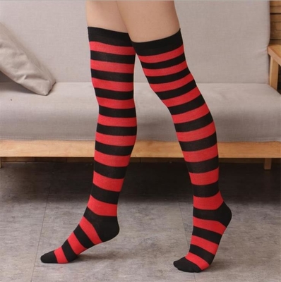 Wholesale Ladies Sexy Zebra Striped Stockings Girls Dress Socks Over The Knee Christmas Socks