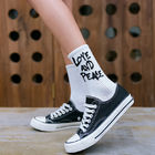 Wholesale Funky Letters LOVE AND PEACE Knitted Couples Socks Breathable Cotton Trendy Letters Couples Socks