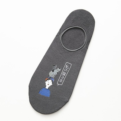 High Quality Wholesale Breathable Cartoon Cat No Show Invisible Socks Men