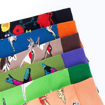 Hot Sale Unique Jacquard Animals Pattern Skateboard Funny Trendy Crew Unisex Socks Men