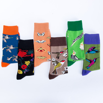 Hot Sale Unique Jacquard Animals Pattern Skateboard Funny Trendy Crew Unisex Socks Men