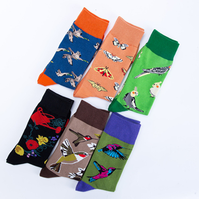 Hot Sale Unique Jacquard Animals Pattern Skateboard Funny Trendy Crew Unisex Socks Men