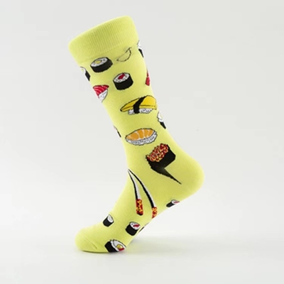 Hot Sale Autumn New Character Foods Pizza Sushi Couples Soft Cotton Socks Men