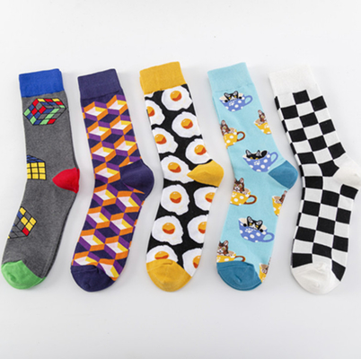 High Qualty Wholesale New Fashion Poached Egg Couples Soft Cotton Socks Men