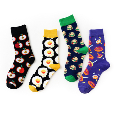 High Qualty Wholesale New Fashion Poached Egg Couples Soft Cotton Socks Men